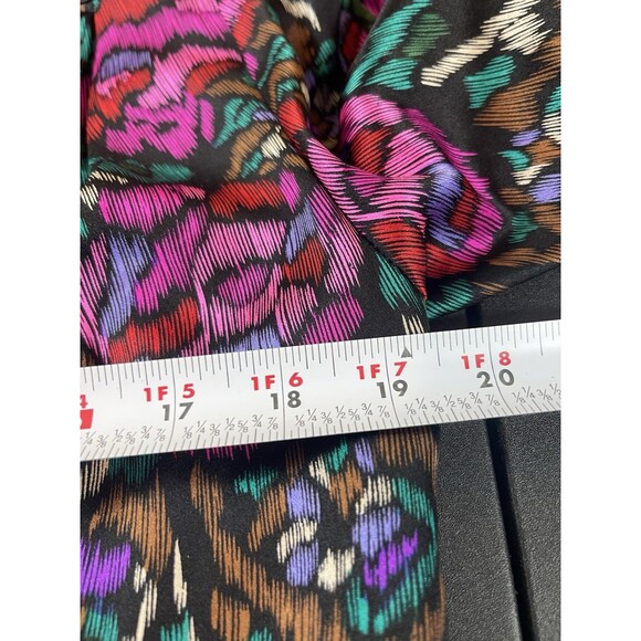 Vintage Baron Peters 100% Silk Floral Dress Sz 12 Multicolor Jewel Toned V-neck - Picture 12 of 16